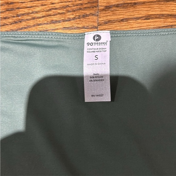 Square Neck Long Sleeve Top - Green - Picture 2 of 3